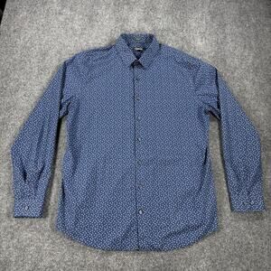 Express Men’s Navy Floral Button-Up Shirt Size XL